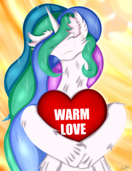 Size: 2363x3063 | Tagged: safe, artist:thebenalpha, imported from derpibooru, princess celestia, alicorn, pony, chest fluff, cute, cutelestia, ear fluff, eyes closed, female, heart, high res, looking at you, mare, simple background, smiley face, smiling, smiling at you, sun