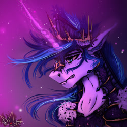 Size: 1024x1024 | Tagged: safe, artist:martazap3, imported from derpibooru, shining armor, pony, unicorn, armor, bust, horn, magic, parent:shining armor, portrait, solo