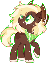 Size: 2377x3083 | Tagged: safe, artist:kurosawakuro, imported from derpibooru, oc, oc only, earth pony, pony, base used, female, hat, mare, offspring, parent:applejack, parent:trouble shoes, parent:troubleshoes clyde, parents:troublejack, solo