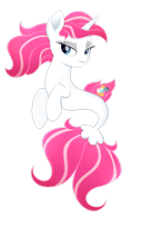 Size: 2010x2983 | Tagged: safe, artist:scarlet-spectrum, imported from derpibooru, oc, oc only, oc:vixen, pony, seapony (g4), unicorn, blue eyes, colored pupils, commission, dorsal fin, eyelashes, female, fish tail, flowing mane, flowing tail, horn, seaponified, simple background, solo, species swap, tail, transparent background