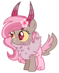 Size: 820x1016 | Tagged: safe, artist:princess-kitsune-tsu, artist:venomous-cookietwt, imported from derpibooru, oc, oc only, hybrid, base used, interspecies offspring, offspring, parent:discord, parent:gloriosa daisy, simple background, solo, transparent background