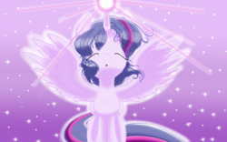 Size: 2560x1600 | Tagged: safe, artist:theroyalprincesses, imported from derpibooru, twilight sparkle, alicorn, pony, magical mystery cure, eyes closed, open mouth, solo, twilight sparkle (alicorn)