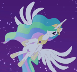 Size: 1030x961 | Tagged: safe, imported from derpibooru, screencap, princess celestia, alicorn, pony, twilight's kingdom, cropped, female, flying, solo, you'll play your part