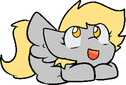 Size: 334x226 | Tagged: safe, artist:zutcha, imported from derpibooru, derpy hooves, pegasus, pony, cute, derpabetes, female, mare, ponyloaf, simple background, smiling, solo, white background