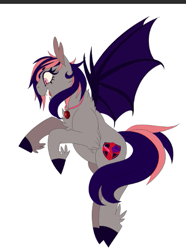 Size: 385x518 | Tagged: safe, imported from derpibooru, oc, oc only, oc:galaxy rose, bat pony, pony, fallout equestria, amulet, colored, flat colors, friends oc, jewelry, solo, wip