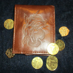 Size: 2430x2430 | Tagged: safe, alternate version, artist:malte279, imported from derpibooru, part of a set, princess celestia, coin, craft, leather, pyrography, traditional art, wallet