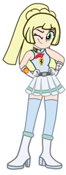 Size: 720x1900 | Tagged: safe, artist:gmaplay, imported from derpibooru, equestria girls, equestria girls-ified, ferrari, formula 1, lillie, pokémon, product placement, racing, simple background, solo, transparent background