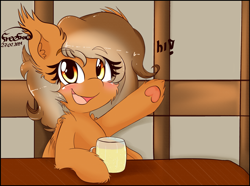 Size: 2801x2084 | Tagged: safe, artist:freefraq, imported from derpibooru, oc, oc only, oc:ginger beer, pegasus, pony, alcohol, beer, cute, solo, wave