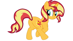 Size: 2496x1404 | Tagged: safe, artist:gmaplay, imported from derpibooru, sunset shimmer, pony, unicorn, equestria girls, backwards cutie mark, bunset shimmer, butt, female, plot, ponified, running, simple background, solo, transparent background, vector