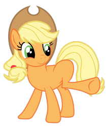 Size: 962x1097 | Tagged: safe, artist:gmaplay, imported from derpibooru, applejack, earth pony, pony, applejack's hat, behaving like a dog, cowboy hat, cute, female, hat, jackabetes, raised leg, simple background, solo, transparent background, vector