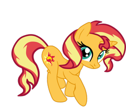 Size: 1446x1295 | Tagged: safe, artist:gmaplay, imported from derpibooru, sunset shimmer, pony, unicorn, equestria girls, backwards cutie mark, confused, female, looking at you, ponified, simple background, solo, transparent background, vector