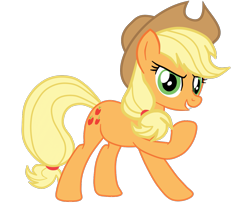 Size: 1363x1114 | Tagged: safe, artist:gmaplay, imported from derpibooru, applejack, earth pony, pony, applejack's hat, cowboy hat, female, hat, looking at you, simple background, solo, teeth, transparent background, vector