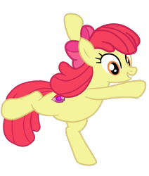 Size: 866x1021 | Tagged: safe, artist:gmaplay, imported from derpibooru, apple bloom, earth pony, pony, growing up is hard to do, bipedal, bow, looking at you, older, older apple bloom, simple background, solo, teeth, transparent background, vector
