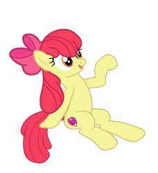 Size: 1205x1320 | Tagged: safe, artist:gmaplay, imported from derpibooru, apple bloom, earth pony, pony, growing up is hard to do, bow, female, older, older apple bloom, open mouth, raised hoof, simple background, sitting, solo, transparent background, vector