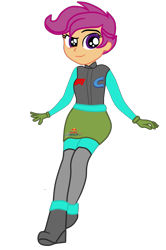 Size: 1463x2199 | Tagged: safe, artist:gmaplay, imported from derpibooru, scootaloo, human, equestria girls, clothes, energy drink, female, formula 1, grid girl, looking at you, nascar, racing, racing suit, red bull, simple background, solo, transparent background, vector