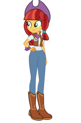 Size: 1548x2340 | Tagged: safe, artist:gmaplay, imported from derpibooru, jade spade, human, equestria girls, boots, clothes, cowboy boots, cowboy hat, cowgirl, equestria girls-ified, female, hat, pants, shirt, shoes, simple background, solo, stetson, transparent background, vector, vest