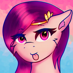 Size: 1280x1280 | Tagged: safe, artist:legionsunite, imported from derpibooru, pipp petals, pegasus, pony, spoiler:g5, :p, female, g5, mare, pipp, simple background, solo, tongue out