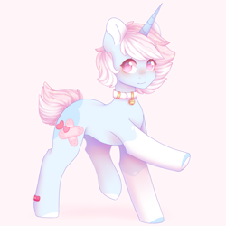 Size: 1800x1800 | Tagged: safe, artist:m1lkycloud, imported from derpibooru, oc, oc only, pony, unicorn, bandaid, solo