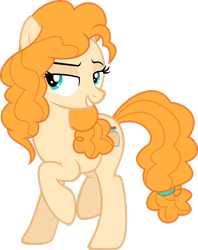 Size: 2182x2749 | Tagged: safe, artist:phucknuckl, imported from derpibooru, pear butter, earth pony, pony, female, high res, lidded eyes, mare, raised hoof, simple background, solo, transparent background, vector