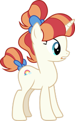 Size: 1937x3095 | Tagged: safe, artist:cantercoltz, imported from derpibooru, rainbow stars, pony, unicorn, triple threat, background pony, bow, female, hair bow, high res, mare, simple background, solo, tail, tail bow, transparent background, vector