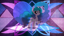 Size: 3840x2160 | Tagged: safe, artist:laszlvfx, artist:limedazzle, edit, imported from derpibooru, izzy moonbow, pony, unicorn, g5, solo, wallpaper, wallpaper edit