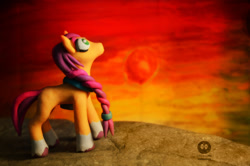 Size: 1024x681 | Tagged: safe, artist:crosslineanimator, imported from derpibooru, sunny starscout, earth pony, pony, clay, craft, figurine, g5, photography, photomanipulation, plasticine, sculpture