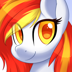 Size: 5000x5000 | Tagged: safe, artist:scarlet-spectrum, imported from derpibooru, oc, oc only, oc:diamond sun, pony, colored pupils, commission, eye clipping through hair, female, icon, looking at you, mare, simple background, smiling