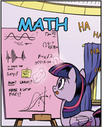 Size: 610x762 | Tagged: safe, artist:pencils, imported from derpibooru, twilight sparkle, alicorn, pony, spoiler:comic95, butt, comic sans, cute, graph, laughing, magic, marker, math, mlem, plot, silly, sine wave, solo, telekinesis, this will end in fire, tongue out, twiabetes, twilight sparkle (alicorn), unsound effect, window