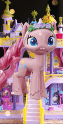 Size: 640x1264 | Tagged: safe, imported from derpibooru, pinkie pie, my little pony: pony life, animated, g4.5, op is just having a laugh, pony life, shitposting, snapchat filter, sound, synchrovox, wat, webm