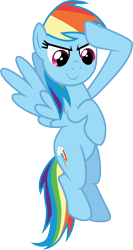 Size: 3000x5632 | Tagged: safe, artist:cloudy glow, artist:cloudyglow, imported from derpibooru, rainbow dash, pegasus, pony, the return of harmony, .ai available, female, flying, salute, simple background, solo, transparent background, vector