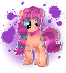 Size: 1968x2182 | Tagged: safe, artist:doraeartdreams-aspy, imported from derpibooru, sunny starscout, earth pony, pony, braid, female, g4, g5, g5 to g4, mare, paint, raised hoof, smiling, solo