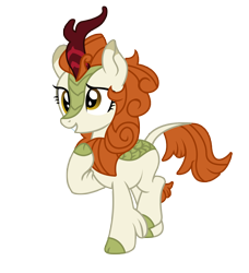 Size: 3156x3467 | Tagged: safe, artist:third uncle, artist:three uncle, imported from derpibooru, autumn blaze, kirin, awwtumn blaze, cute, female, mare, pose, simple background, smiling, solo, transparent background, vector