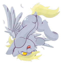 Size: 1600x1600 | Tagged: safe, artist:rhythmpixel, imported from derpibooru, derpy hooves, pegasus, pony, butt, dock, feather, female, mare, plot, simple background, solo, tail, transparent background, upside down