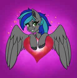 Size: 2695x2731 | Tagged: safe, artist:ezralight, imported from derpibooru, oc, oc only, oc:summer breeze, oc:summer breeze (pegasus), pegasus, female, holiday, mare, valentine's day