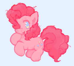 Size: 644x574 | Tagged: safe, artist:fluttershyes, imported from derpibooru, pinkie pie, earth pony, pony, blue background, cute, diapinkes, female, hair over one eye, heart eyes, mare, no pupils, open mouth, simple background, solo, wingding eyes