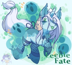 Size: 1582x1430 | Tagged: safe, artist:drawtheuniverse, imported from derpibooru, oc, oc only, oc:feeble fate, ghost, ghost pony, pony, undead, unicorn, chest fluff, female, fishnets, mare