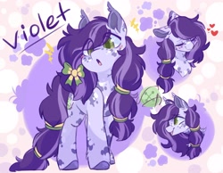 Size: 2254x1749 | Tagged: safe, artist:drawtheuniverse, imported from derpibooru, oc, oc only, oc:violet, earth pony, pony, bow, female, hair bow, mare