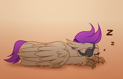 Size: 3556x2290 | Tagged: safe, artist:starshade, imported from derpibooru, oc, oc only, oc:moraine, hippogriff, fanfic:set sail, commission, commissioned, female, gradient background, hippogriff oc, mare, simple background, sleeping, slipping, solo