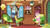 Size: 1920x1080 | Tagged: safe, imported from derpibooru, screencap, discord, fluttershy, draconequus, pegasus, pony, make new friends but keep discord, season 5, bird house, cup, duo, duo male and female, female, fluttershy's cottage, fluttershy's cottage (interior), folded wings, frown, levitation, lidded eyes, looking at each other, looking at someone, magic, male, mare, mismatched wings, mouse hole, open mouth, open smile, sitting, smiling, spread wings, teacup, telekinesis, wings