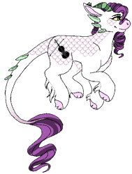 Size: 410x541 | Tagged: safe, artist:camilionkd, imported from derpibooru, oc, oc only, oc:opal, dracony, dragon, hybrid, pony, interspecies offspring, offspring, parent:rarity, parent:spike, parents:sparity, simple background, solo, transparent background