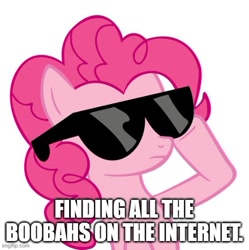 Size: 500x503 | Tagged: safe, imported from derpibooru, pinkie pie, lol, meme, simple background, sunglasses, white background