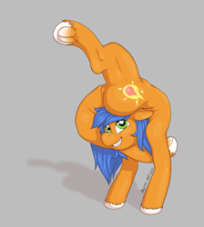 Size: 3180x3543 | Tagged: safe, artist:pepperoach, imported from derpibooru, oc, oc only, oc:fire light, earth pony, pony, backbend, contortion, contortionist, earth pony oc, female, flexible, high res, solo