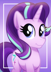 Size: 1980x2800 | Tagged: safe, artist:whitequartztheartist, imported from derpibooru, starlight glimmer, pony, unicorn, cute, female, glimmerbetes, gradient background, mare, smiling, solo