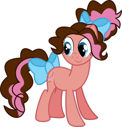 Size: 6908x7181 | Tagged: safe, artist:digimonlover101, artist:shootingstarsentry, imported from derpibooru, oc, oc only, oc:pumpkin pie, pony, absurd resolution, bow, female, hair bow, mare, simple background, solo, tail bow, transparent background