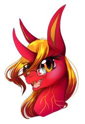 Size: 790x1144 | Tagged: safe, artist:alissa1010, imported from derpibooru, oc, oc only, oc:ero-bee, pony, unicorn, bust, curved horn, eyelashes, female, horn, mare, open mouth, simple background, solo, transparent background, unicorn oc