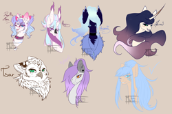 Size: 3000x2000 | Tagged: safe, artist:minelvi, imported from derpibooru, oc, oc only, alicorn, bird, owl, pony, unicorn, alicorn oc, brown background, bust, chest fluff, choker, ear piercing, eyelashes, female, horn, jewelry, mare, necklace, piercing, simple background, unicorn oc, wings