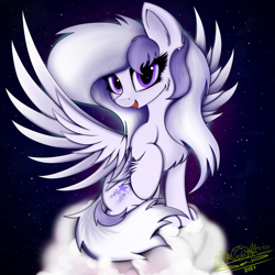 Size: 4000x4000 | Tagged: safe, artist:ser-p, imported from derpibooru, oc, oc only, oc:starstorm slumber, pegasus, pony, absurd resolution, cloud, female, mare, night, solo