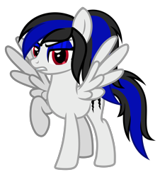 Size: 4422x4884 | Tagged: safe, artist:severity-gray, imported from derpibooru, oc, oc only, oc:labys, pegasus, pony, cutie mark, female, makeup, mare, ponytail, simple background, solo, standing, transparent background, wings