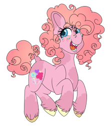 Size: 1280x1440 | Tagged: safe, artist:mischievousartist, imported from derpibooru, pinkie pie, oc, earth pony, pony, alternate design, female, mare, not pinkie pie, open mouth, simple background, solo, tooth gap, transparent background, unshorn fetlocks