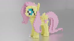 Size: 1280x720 | Tagged: safe, artist:awesomeaustinv, imported from derpibooru, angel bunny, fluttershy, pegasus, pony, rabbit, 3d, animal, cute, daaaaaaaaaaaw, duo, female, lego, mare, shyabetes, spread wings, standing, that pony sure does love animals, wings